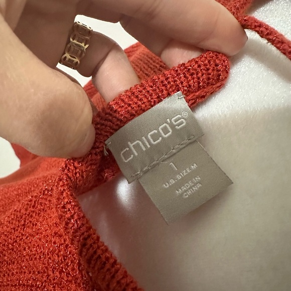 Chico’s burnt orange cutout back detail tunic size M - Picture 5 of 5